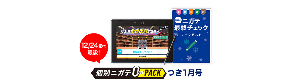 進研ゼミ中学講座・中学2年生のハイブリッドコース1月号の教材紹介。