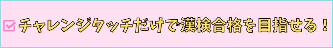 チャレンジタッチだけでも漢検に合格できる。
