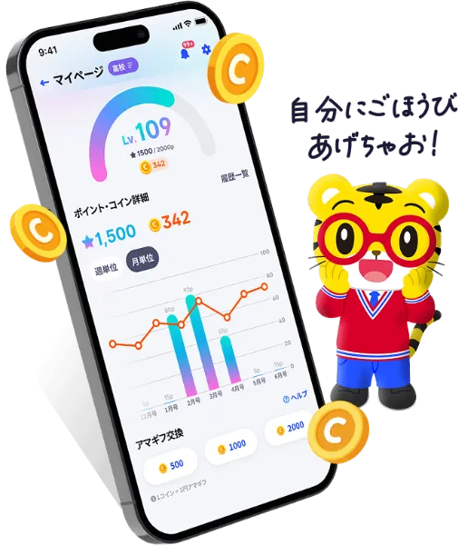 進研ゼミ高校講座のポイント制度は、高校生のモチベーションのキープに繋がる。